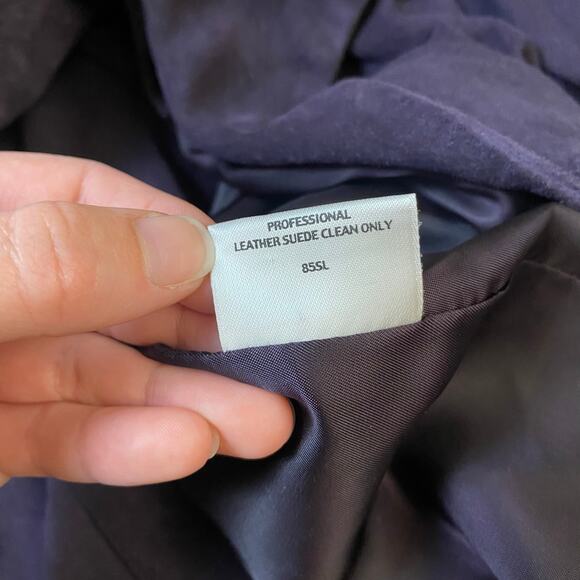 Eileen Fisher Purple Italian Goat Suede Open Front Blazer Jacket Size M - Picture 9 of 9